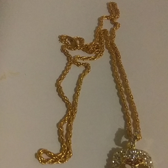 gold mask diamond necklace - Picture 2 of 2